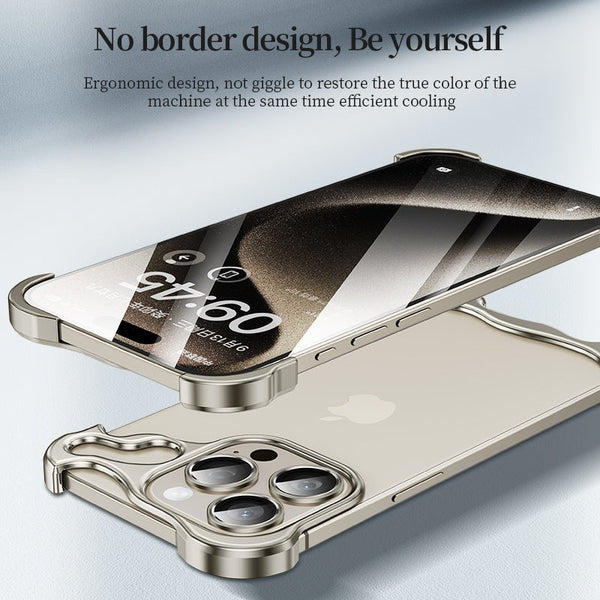 Aluminum Alloy Metal Frame with Camera Rings Cover for iPhone 15 Series