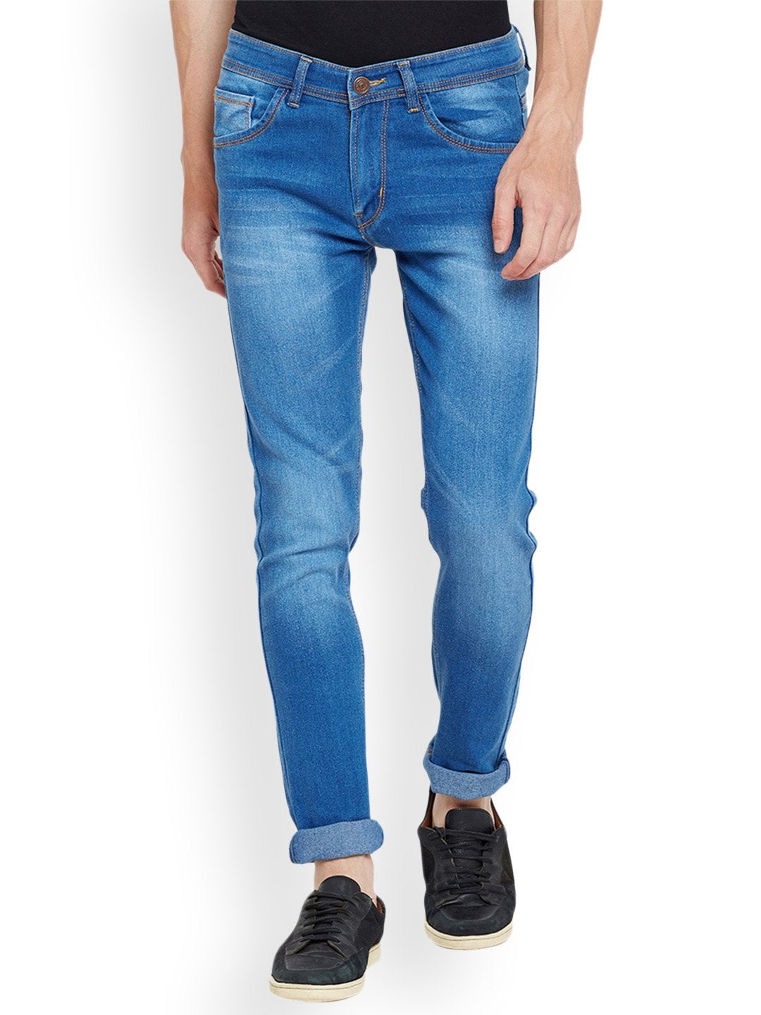 Men Blue Slim Fit Mid-Rise Clean Look Stretchable Jeans