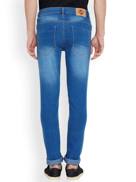 Men Blue Slim Fit Mid-Rise Clean Look Stretchable Jeans