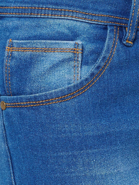 Men Blue Slim Fit Mid-Rise Clean Look Stretchable Jeans