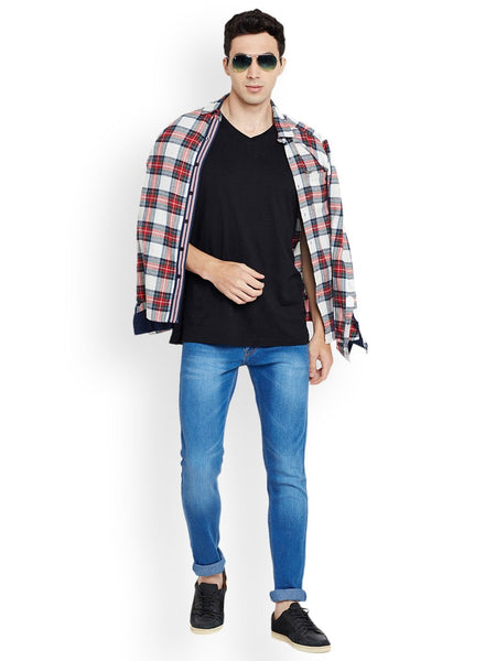 Men Blue Slim Fit Mid-Rise Clean Look Stretchable Jeans