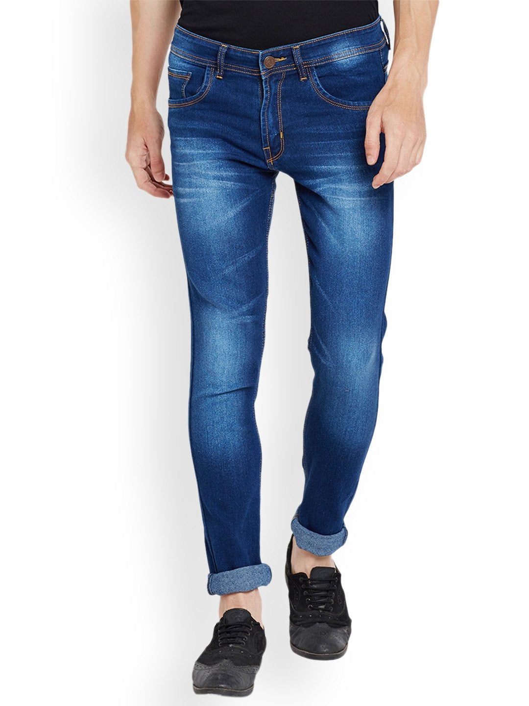 Men Blue Slim Fit Mid-Rise Clean Look Stretchable Jeans
