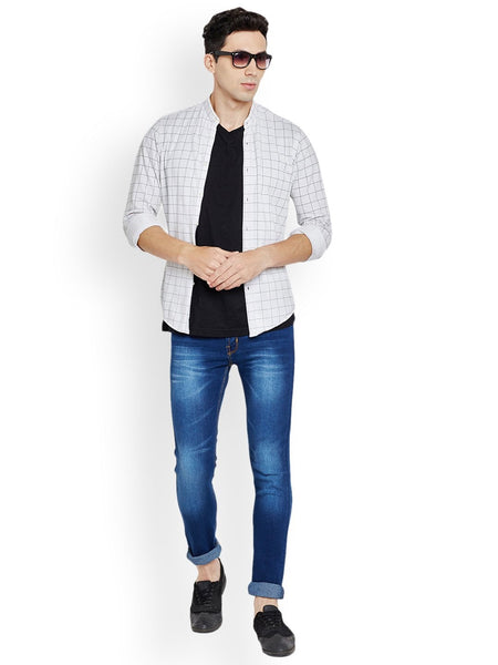 Men Blue Slim Fit Mid-Rise Clean Look Stretchable Jeans