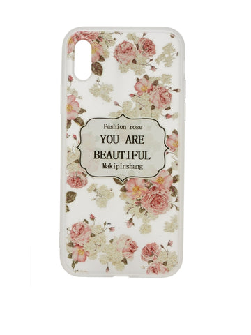 New Flower Print You Are Beautiful iPhone X Case