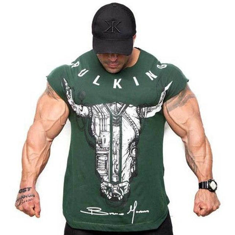 Gyms Fitness Bodybuilding Short sleeve cotton T-shirt For Men
