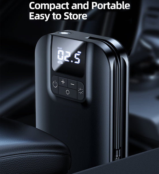 USAMS Mini Portable Air Compressor Pump with LED Light For Car, Bike, Bicycle, Motorcycles, Balls and More