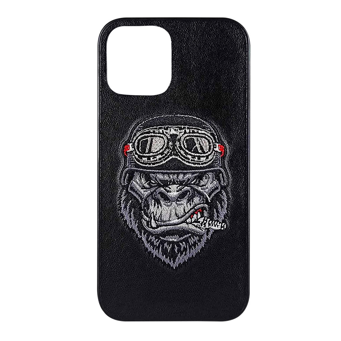 Chimpanzee Leather Back Case Cover for Apple iPhone - Black
