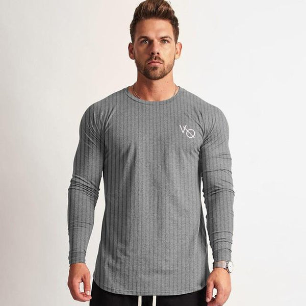 2019 New Men Running Long sleeve T-shirt Gym Fitness Training Breathable t shirt Male jogging Tee Tops Brand clothing Sportswear - Luxury at Less