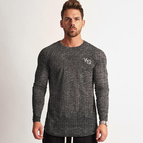 2019 New Men Running Long sleeve T-shirt Gym Fitness Training Breathable t shirt Male jogging Tee Tops Brand clothing Sportswear - Luxury at Less