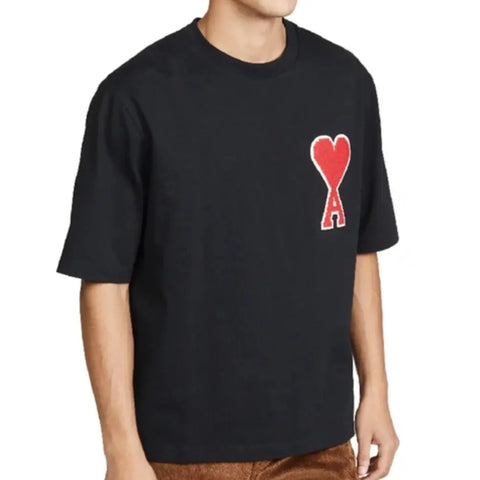Premium Brand Signature Heart Logo Oversized Tee Black Edition