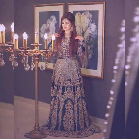 NEW DESIGNER PARTY WEAR GEORGETTE GOWN WITH HEAVY EMBROIDERY WORK