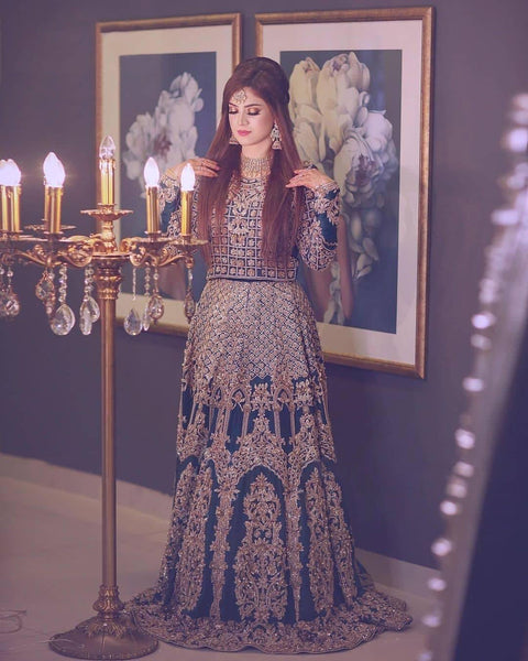 NEW DESIGNER PARTY WEAR GEORGETTE GOWN WITH HEAVY EMBROIDERY WORK