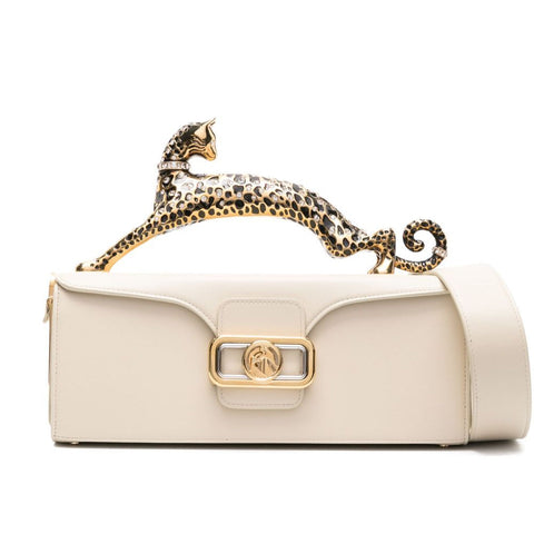 Raffia Effect Pencil Cat Top Handle Bag