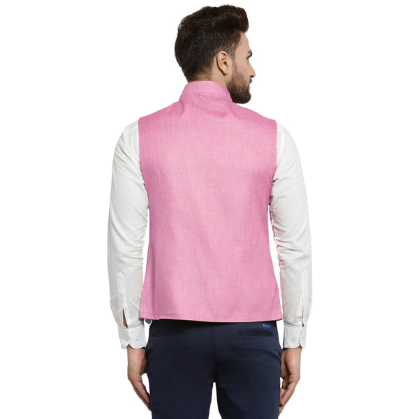 Luxury at Less Baby Pink Nehru jacket For Men Stylish Latest Design Suitable for Ethnic Wear/Wedding Wear/ Formal Wear/Casual Wear