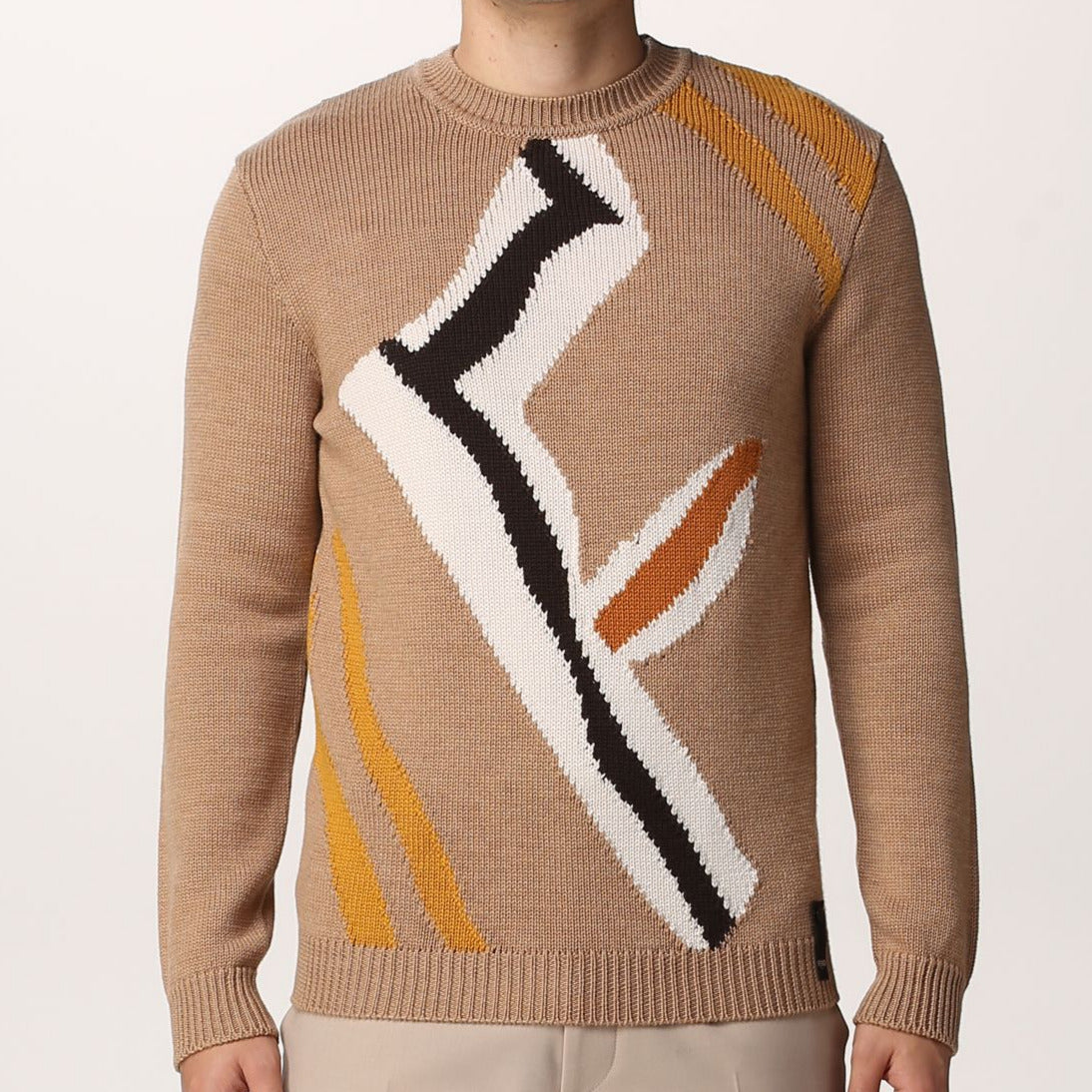 Designer Abstract Pattern Wool Pullover