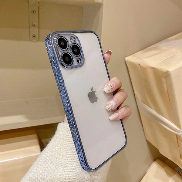 Classic Textured Electroplated Back Case Cover for iPhone