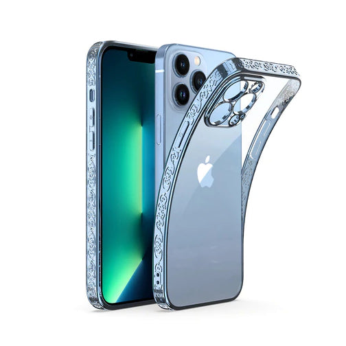 Classic Textured Electroplated Back Case Cover for iPhone