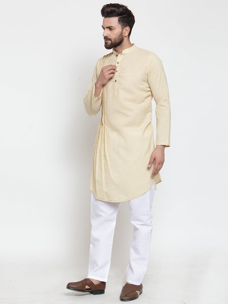 Designer Full Sleeve Linen Kurta Pajama Set