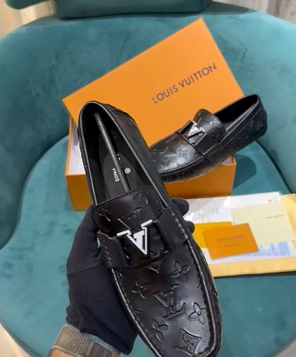 Imported Men Black Loafers – Iconic Logo Design