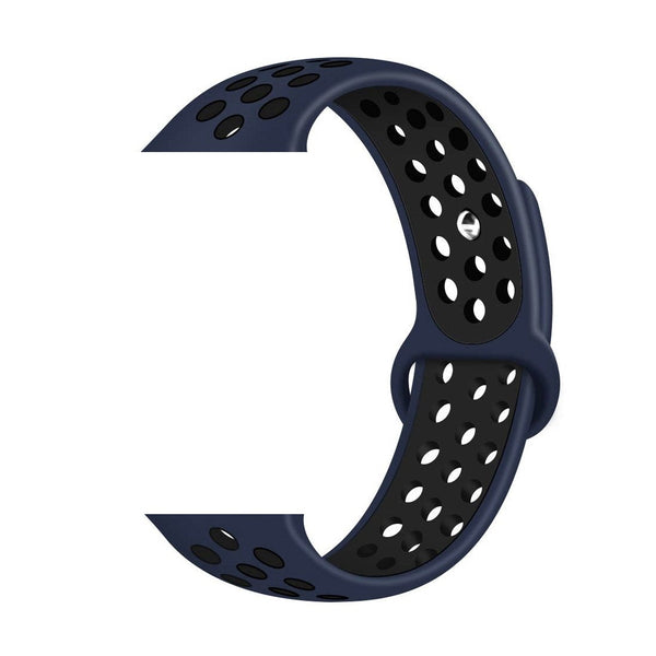 Silicone Sports Watch Strap for Apple Watch Series 5/4/3/2/1(Blue & Black Air Hole)