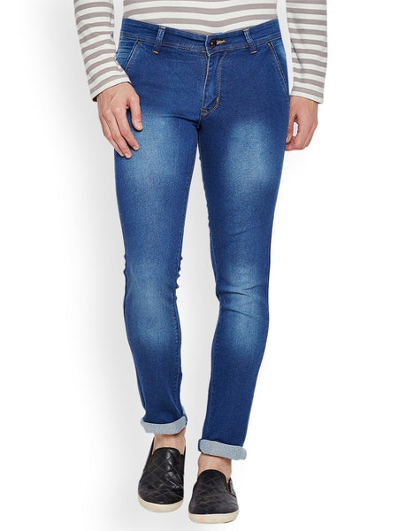 Men Blue Slim Fit Mid-Rise Clean Look Stretchable Jeans
