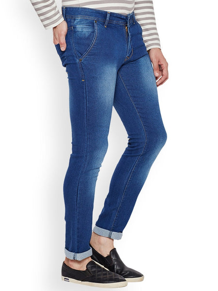 Men Blue Slim Fit Mid-Rise Clean Look Stretchable Jeans