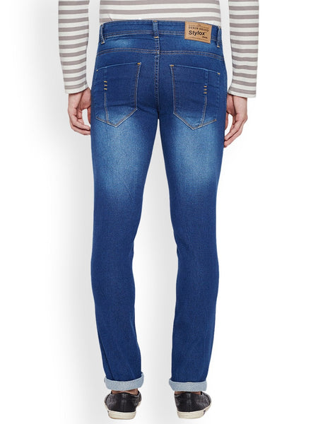 Men Blue Slim Fit Mid-Rise Clean Look Stretchable Jeans