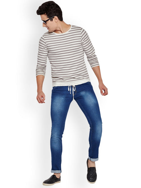 Men Blue Slim Fit Mid-Rise Clean Look Stretchable Jeans