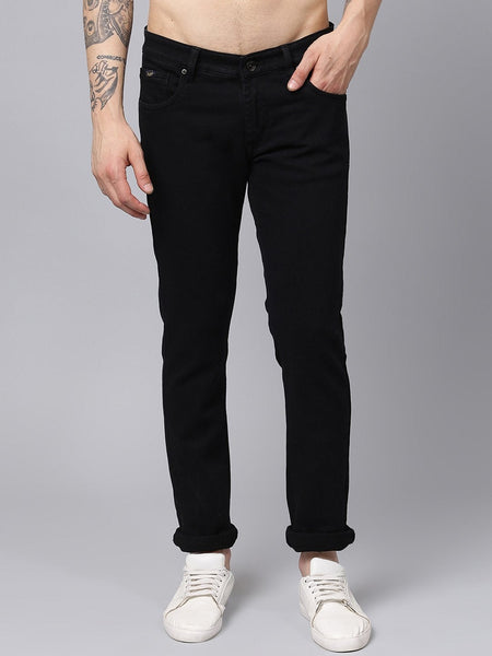 Men Black Slim Fit Mid-Rise Clean Look Stretchable Jeans
