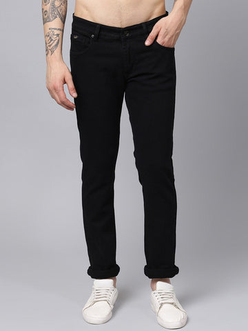 Men Black Slim Fit Mid-Rise Clean Look Stretchable Jeans
