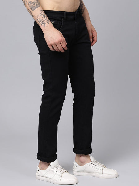Men Black Slim Fit Mid-Rise Clean Look Stretchable Jeans