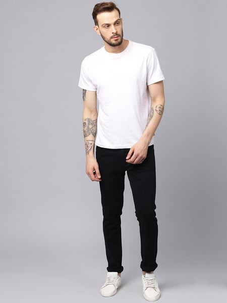 Men Black Slim Fit Mid-Rise Clean Look Stretchable Jeans