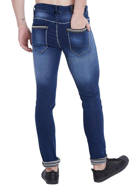 Men Blue Slim Fit Whisker Jeans