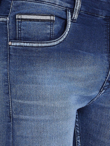 Men Blue Slim Fit Whisker Jeans