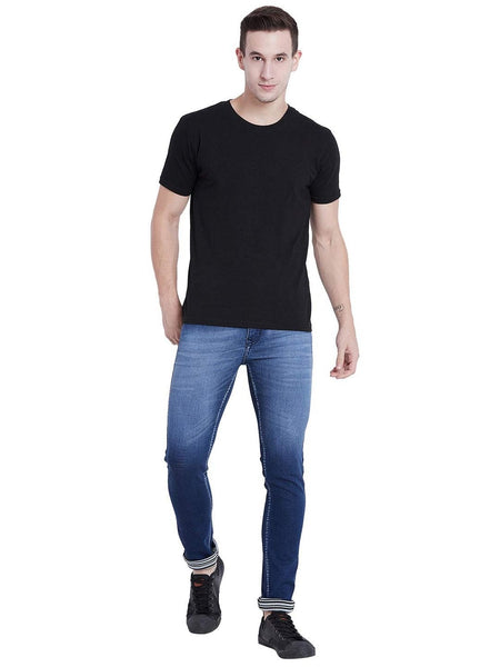 Men Blue Slim Fit Whisker Jeans