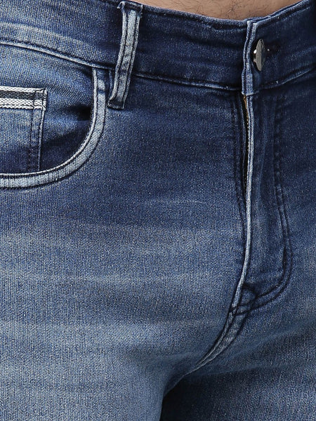 Men Blue Slim Fit Mid-Rise Clean Look Stretchable Jeans