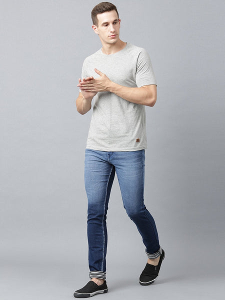 Men Blue Slim Fit Mid-Rise Clean Look Stretchable Jeans