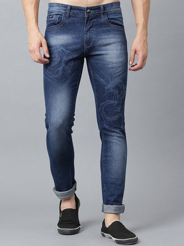 Men Blue Slim Fit Mid-Rise Clean Look Stretchable Jeans