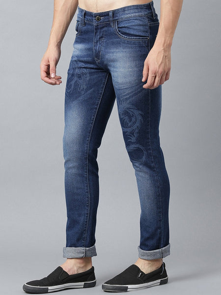 Men Blue Slim Fit Mid-Rise Clean Look Stretchable Jeans