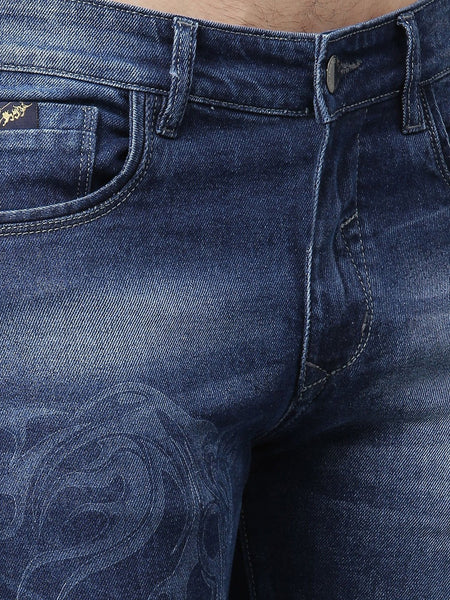 Men Blue Slim Fit Mid-Rise Clean Look Stretchable Jeans