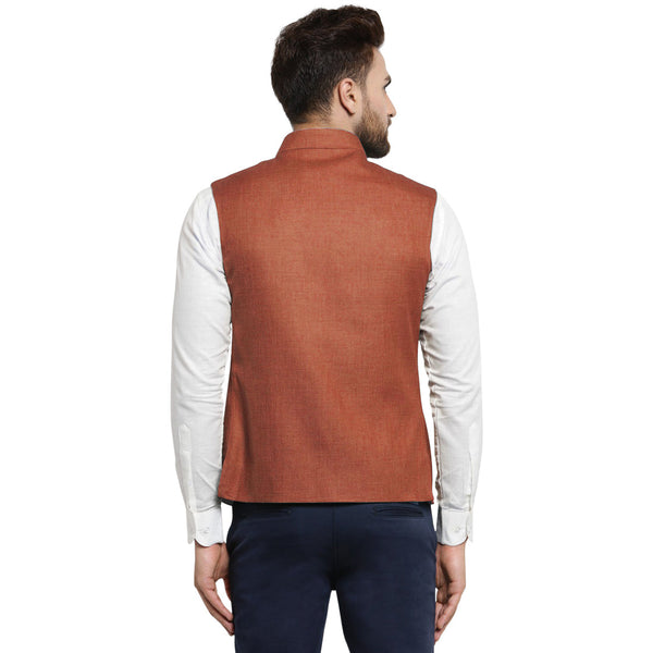 Luxury at Less Coffee Brown Nehru jacket For Men Stylish Latest Design Suitable for Ethnic Wear/Wedding Wear/ Formal Wear/Casual Wear