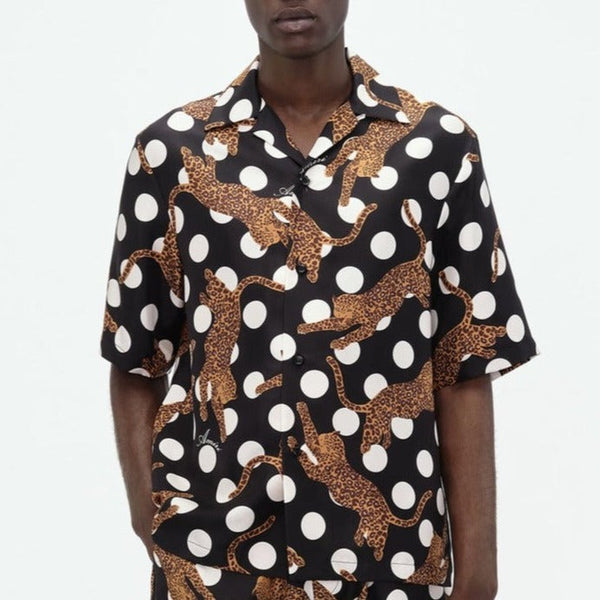 Premium Leopard Polka Dots Bowling Shirt