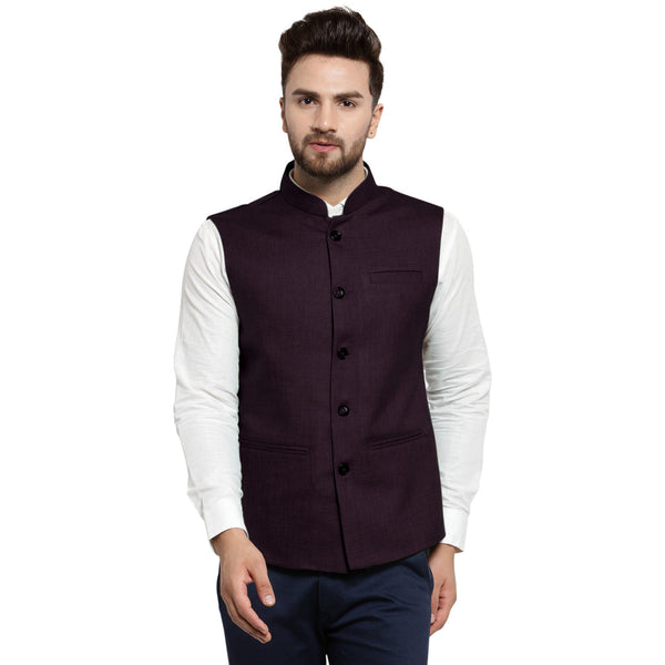 Luxury at Less Navy Blue Nehru jacket For Men Stylish Latest Design Suitable for Ethnic Wear/Wedding Wear/ Formal Wear/Casual Wear