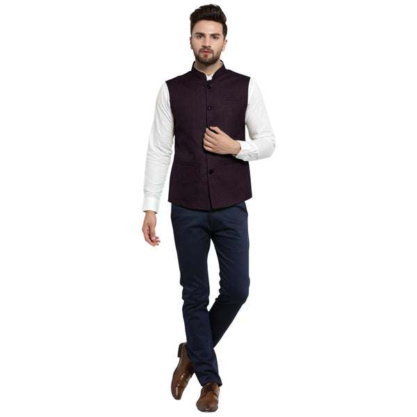 Luxury at Less Navy Blue Nehru jacket For Men Stylish Latest Design Suitable for Ethnic Wear/Wedding Wear/ Formal Wear/Casual Wear