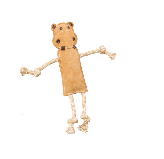 Premium Quality Natural Wigglies Hippo Leather Toy for Dogs