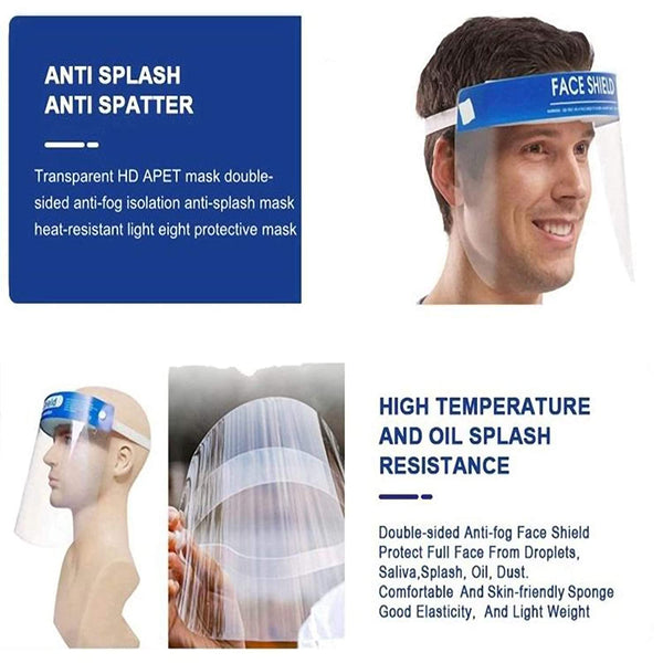 Transparent Full Face Protective Visor with Eye & Head Protection Shield
