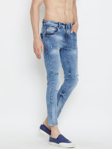 Men Blue Slim Fit Mid-Rise stretchable Jeans