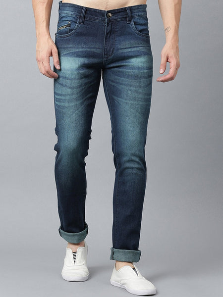 Men Blue Slim Fit Mid-Rise Clean Look Stretchable Jeans