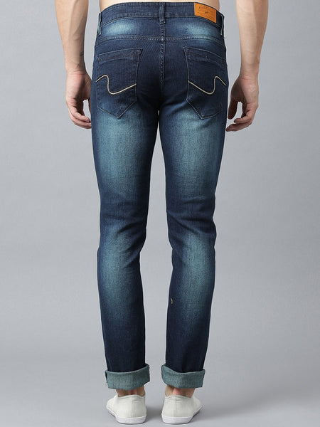 Men Blue Slim Fit Mid-Rise Clean Look Stretchable Jeans