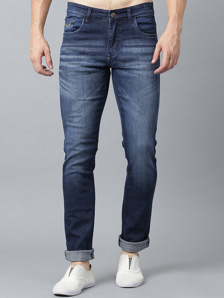 Men Blue Slim Fit Mid-Rise Clean Look Stretchable Jeans